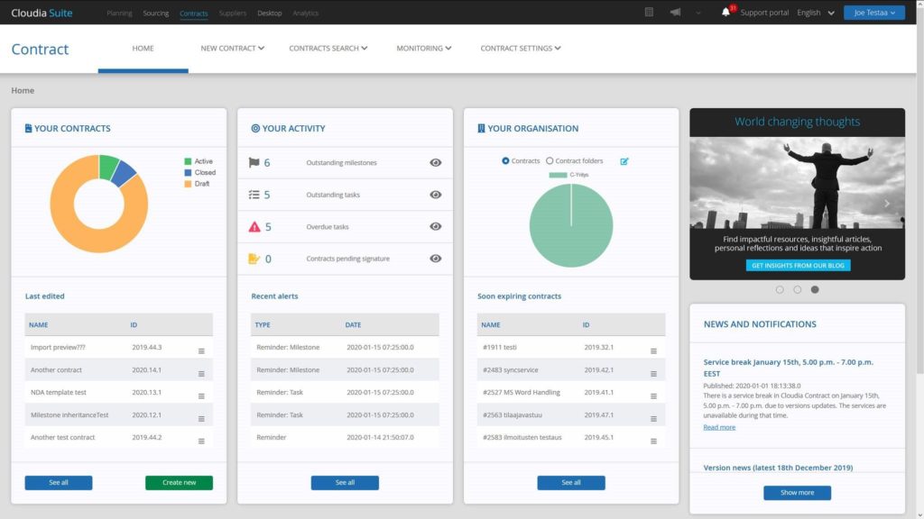 New interface provides a consistent view across all Cloudia services